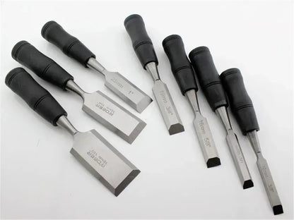 Hand Tool Wood Chisel Carbon Steel Chisel with Hammer End and Anti-Slip Handle Carpentry Tools Woodworking Chisel 19/25/32/38mm