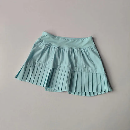 High Waisted Sports Short Skirt Summer New Style Cool Anti Glare Including Lined Shorts Fitness Yoga Quick Drying Pleated Skirt
