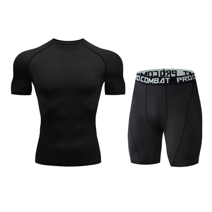 Gym Tight Training Clothing Workout Jogging Sports Set Fitness Men&