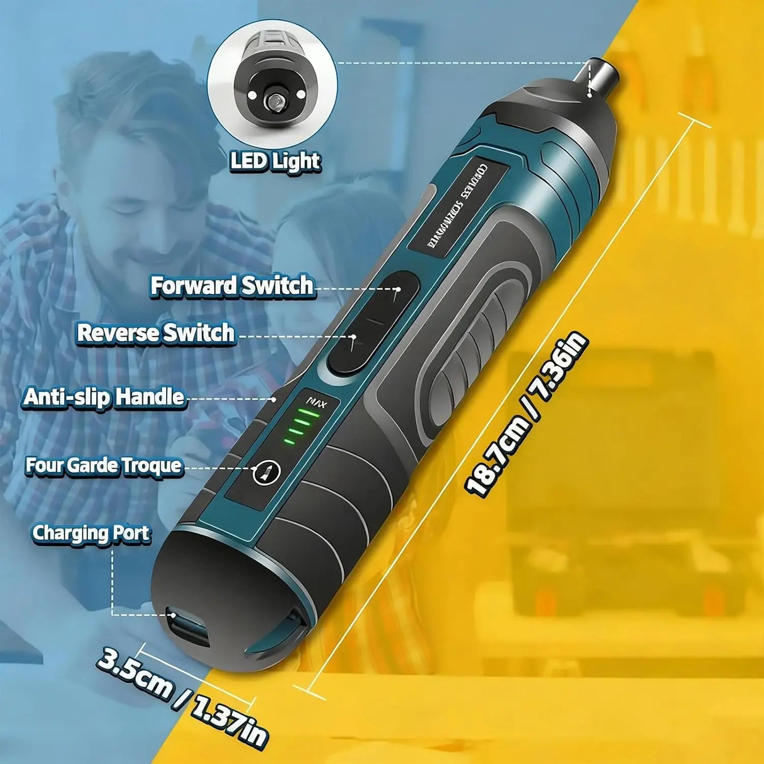 Electric Screwdriver Set with Multi-Function Torque Control, USB Rechargeable  Device Maintenance, Repair and DIY Projects