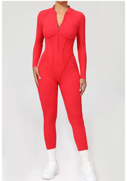Yoga Suit Gym Set Women Training Sportswear Fitness Long Sleeved Sports Jumpsuit Women Push Up Female Workout Clothes Bodysuits