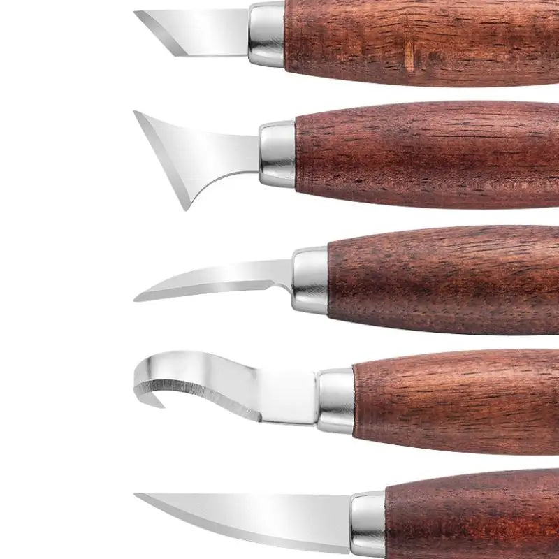 [E] 5pcs Tools For Wood Carving Chisel Woodworking Cutter Hand Tool Set Wood Carving Knife DIY Peeling Woodcarving