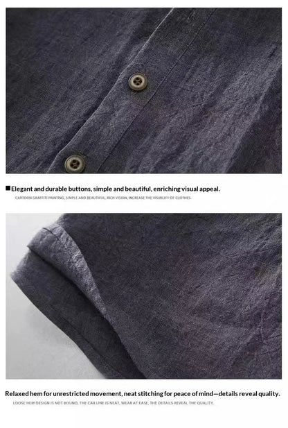 2026 New Cotton Linen Shirts for Men Casual Shirts Lightweight Short Sleeve Henley Beach Shirts Hawaiian T Shirts for Men