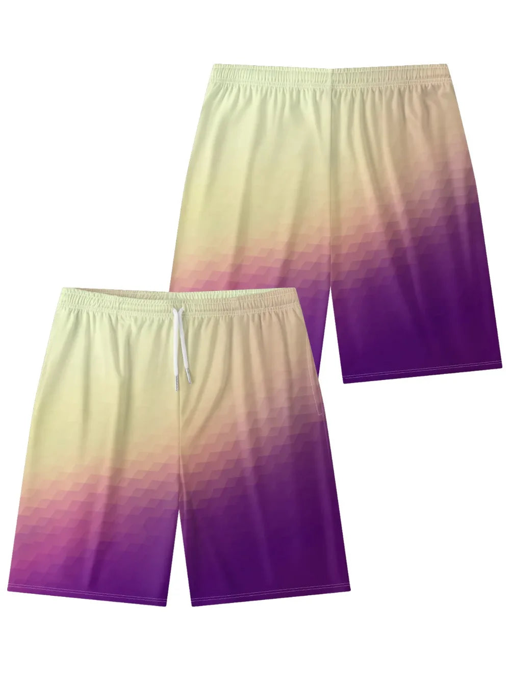 Lines Abstract Colorful Art Printed Urban Shorts Summer Essential Cool Chic Beachwear Gym Streetwear Couple All-Match Oversized