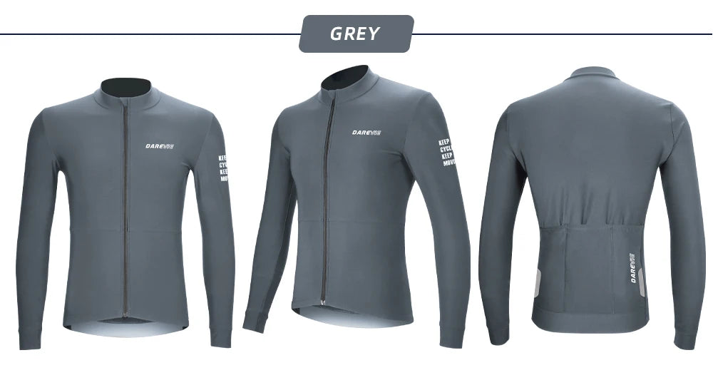 DAREVIE Cycling Jersey Winter Thermal Fleece Cycling Jersey Men Long Sleeve Hot Warm Soft Brushed Breathable Bicycle Clothing