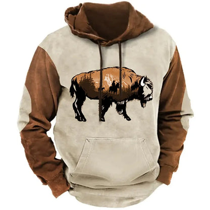 Hoodies For Men Y2k Golf Camping Casual cowboy Long Sleeve Autumn Fashion Sweatshirts 3d Printed Hooded Holiday Loose Oversized