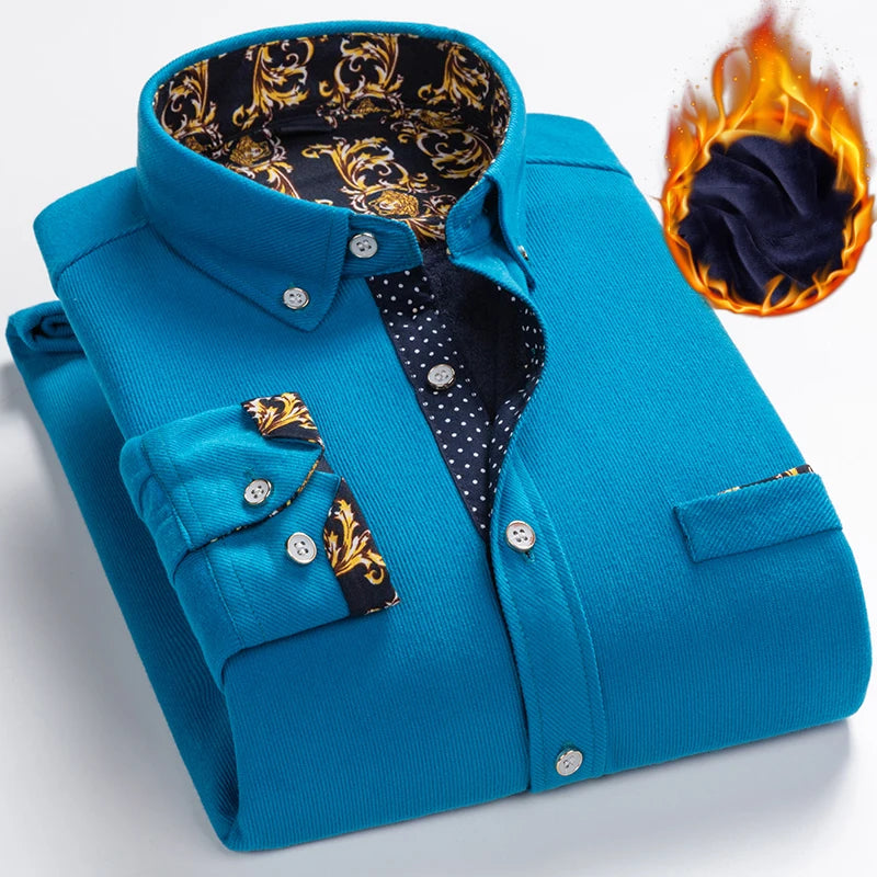 Mens Clothing Shirt For Men Long Sleeve Casual Shirt Winter Camisas Blouse Men&