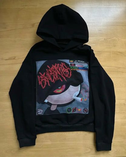 Harajuku Hoodies Women Goth Streetwear Tops Gothic Grunge Couples Sweatshirt Drolandmiller Oversized Hoodie Y2k Clothes