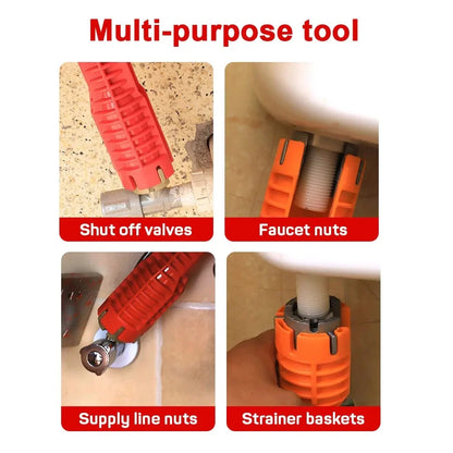 14 In 1 Sink Faucet Wrench Repair Tool Handle Double Head Wrench Spanner Tool Installer Repair Installation Hand Tools