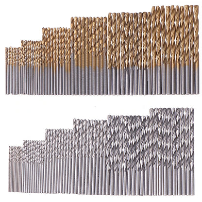 【Ja】60/120Pcs Drill Set, 1-3.5mm High Carbon Steel with Round Shank Spiral Groove, for Metal &amp; Wood Drilling