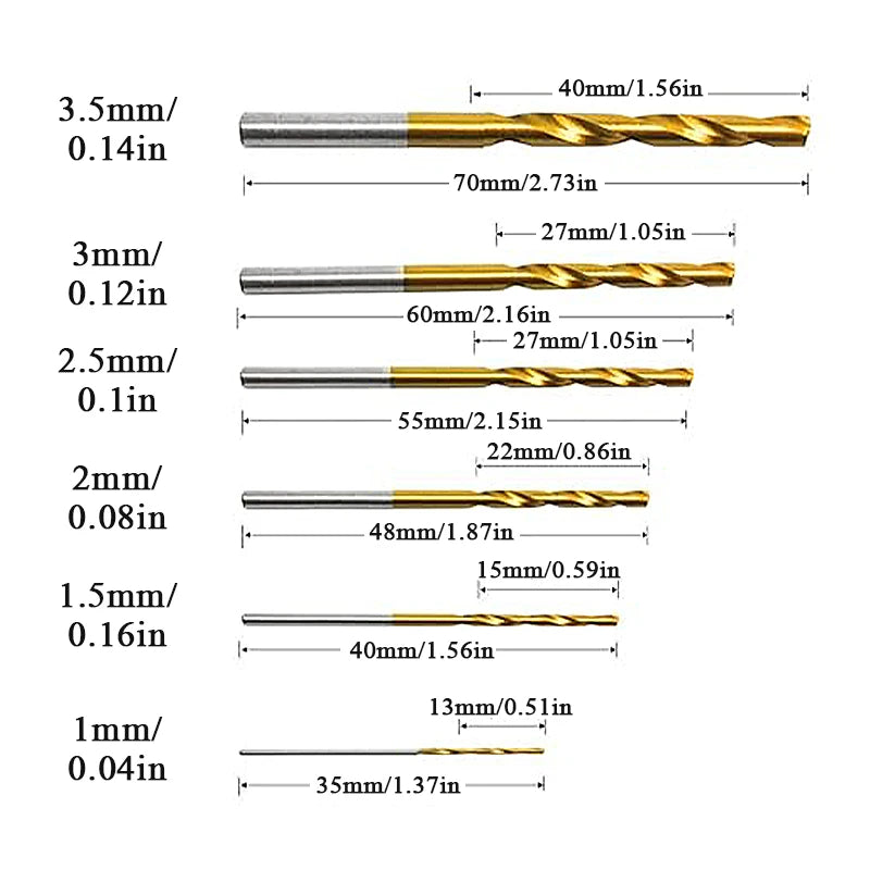 60/120Pcs Drill Set - Suitable For Metal And Wood, 1-3.5mm High Carbon Steel, Round Shank Spiral Groove Design, Durable Woodwork