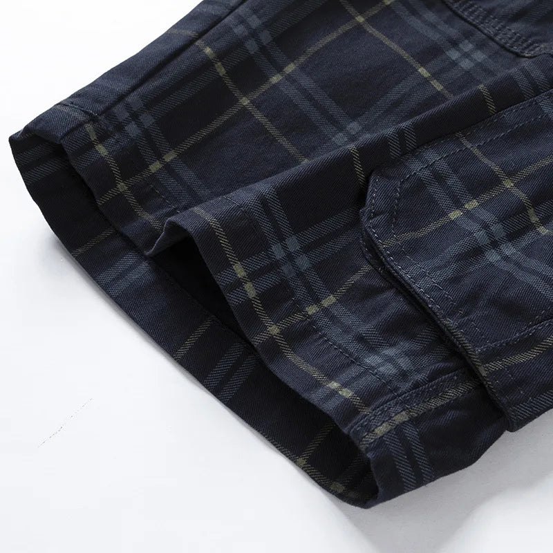 Men Shorts 2023 Fashion Plaid Beach Shorts Mens Casual Camo Camouflage Shorts Military Short Pants Male Bermuda Cargo Overalls