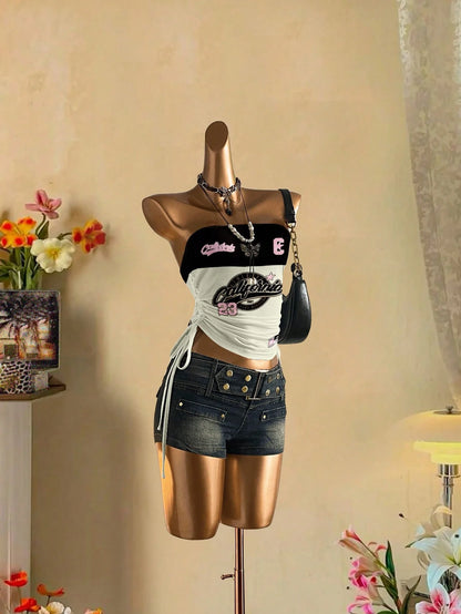 cropped top  ，Women&