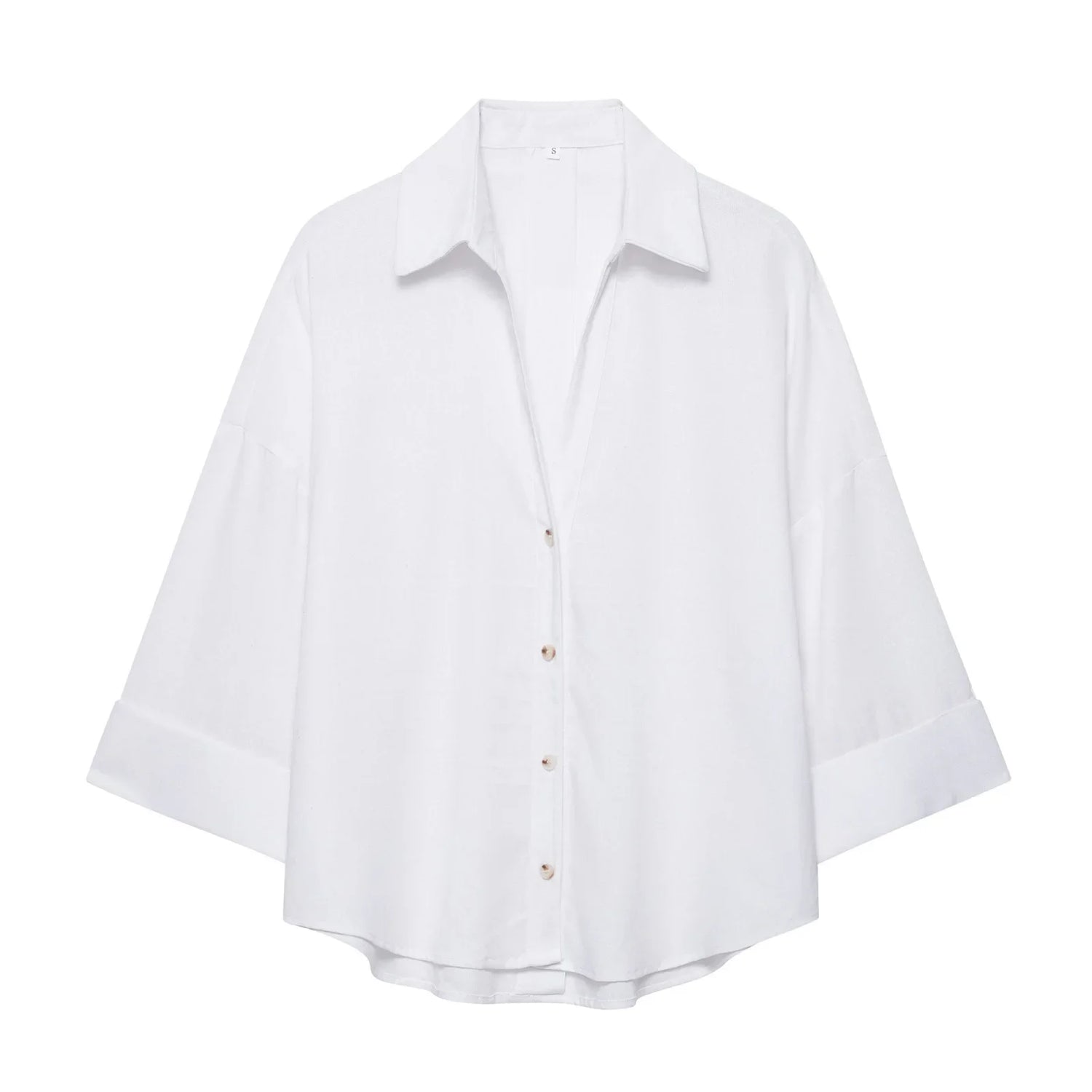 Spring Autumn Simple Linen Blend Long Sleeve Casual Shirt Summer Lapel Single Breasted Loose Chic Shirts Fashion Blouses Women