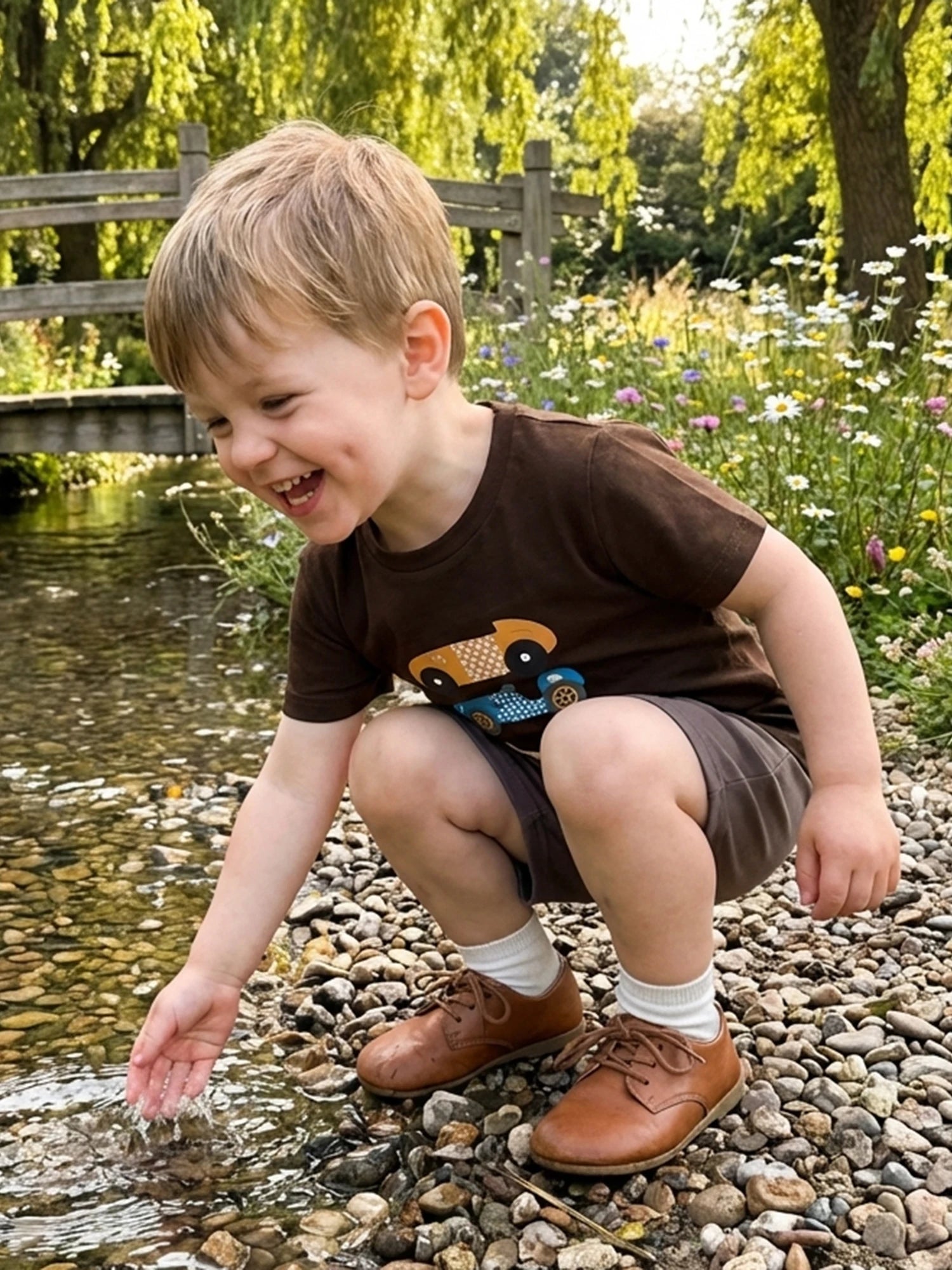 Kids Boys Summer Clothing Sets Short Sleeve O Neck Race Car Print T-shirts Tops and Solid Color Shorts Casual Tracksuits