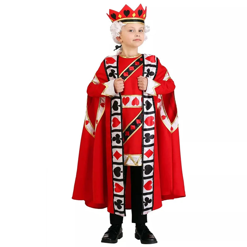 Kids Clothing Set Red Poker Pattern Halloween Dress Up Boy&