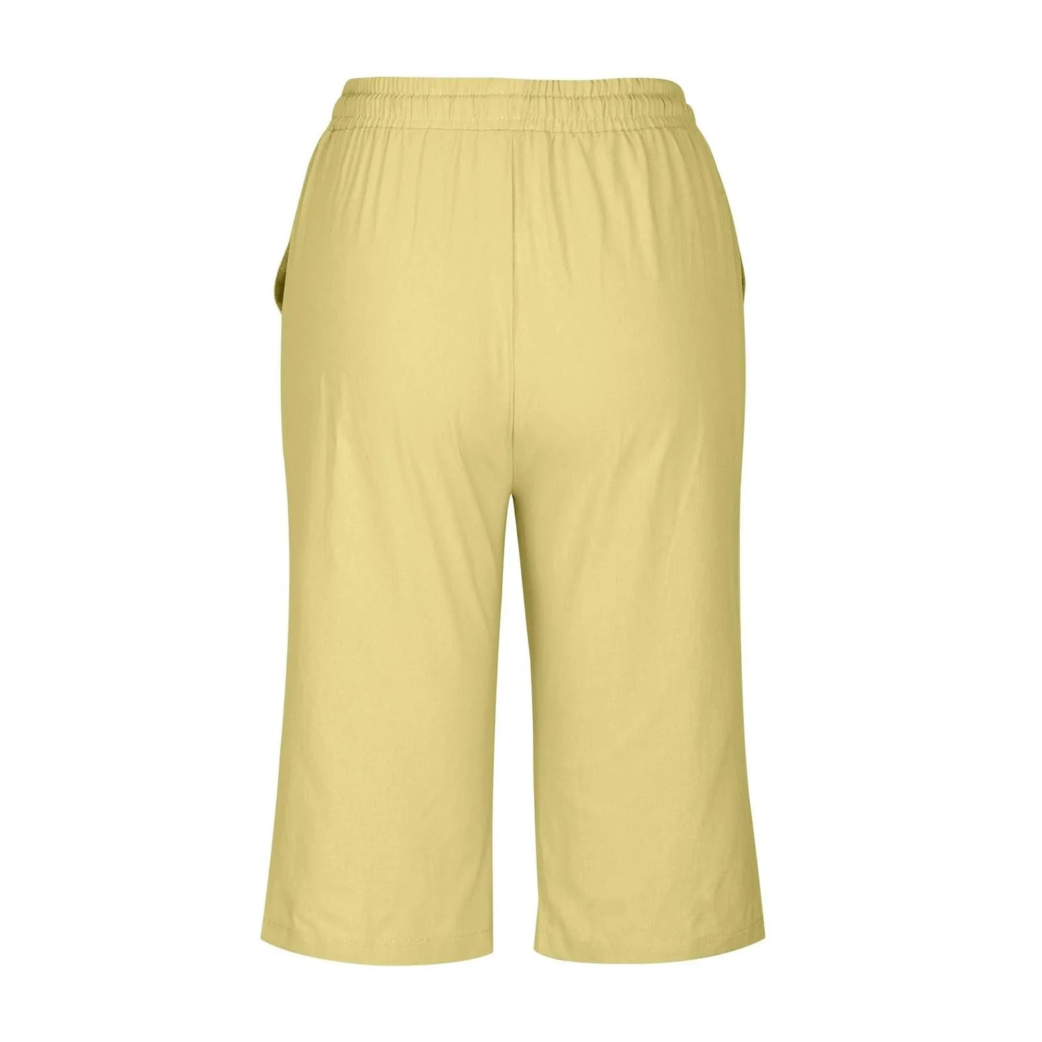 Casual Cotton Linen Pants For Female Streetwear Solid Color Wide Leg Capri Versatile Palazzo Pants Baggy Cargo Pants With Pocket