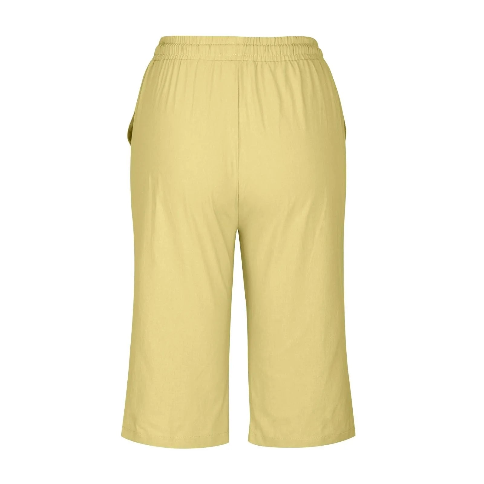 Casual Cotton Linen Pants For Female Streetwear Solid Color Wide Leg Capri Versatile Palazzo Pants Baggy Cargo Pants With Pocket