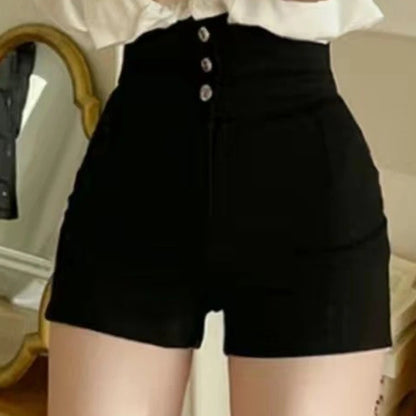 Shorts Women Classic Sporty All-match Slim Leisure Simple Holiday Faddish Streetwear Design Ulzzang Daily Solid Mature Folds New