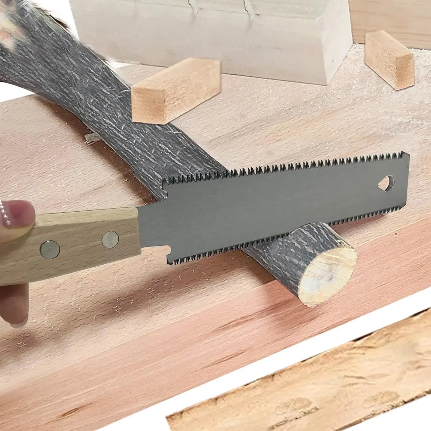 6-Inch Hand Saw, Double-Sided Flexible Blade for Flush Cutting, Woodworking Tools for Household Use
