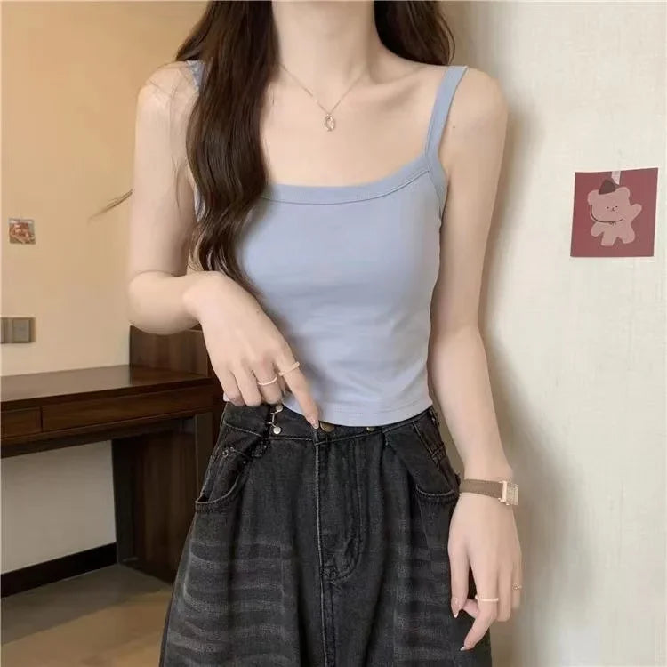 Crop Top Women Sexy Sleeveless Tops Fashion Female Underwear Lady&