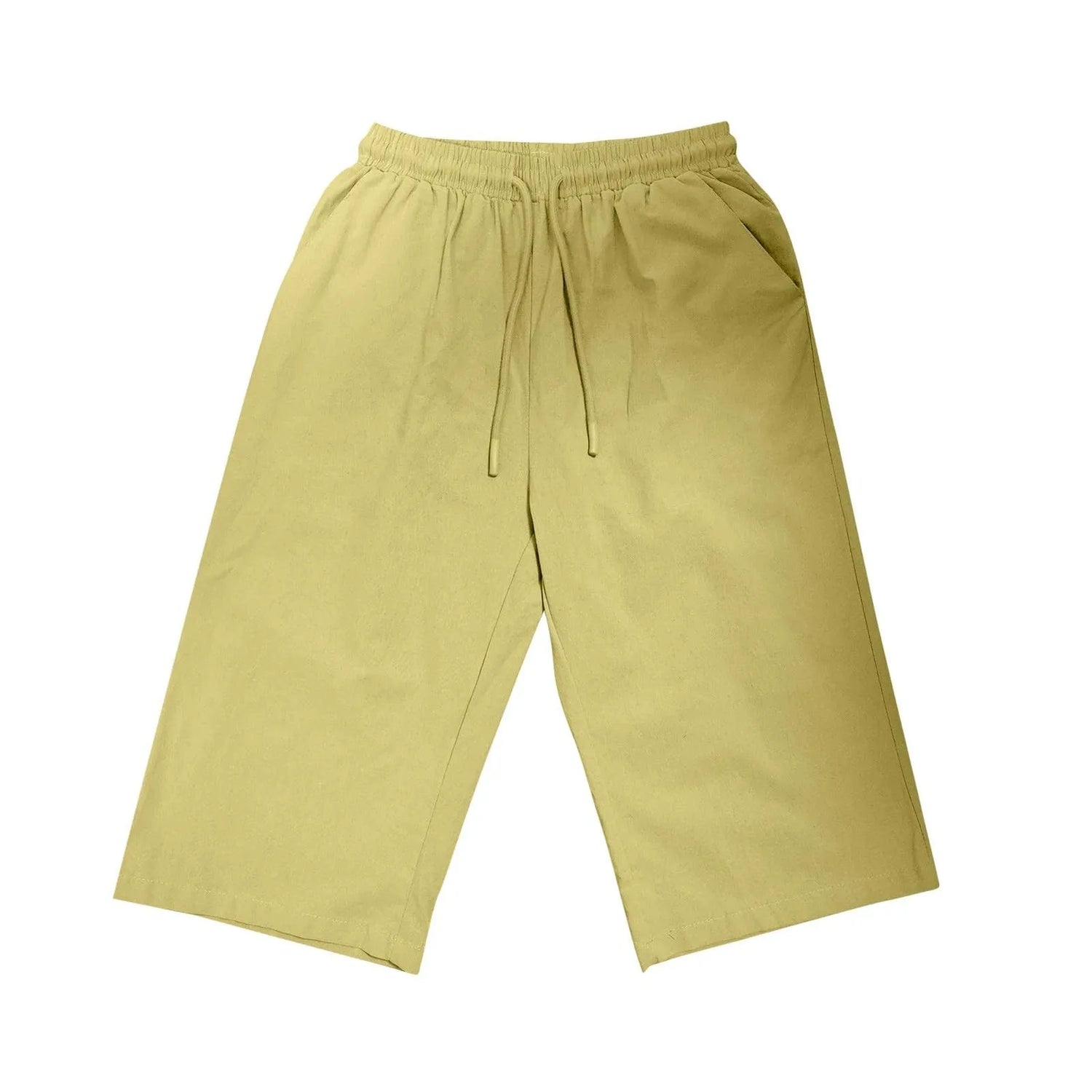 Casual Cotton Linen Pants For Female Streetwear Solid Color Wide Leg Capri Versatile Palazzo Pants Baggy Cargo Pants With Pocket