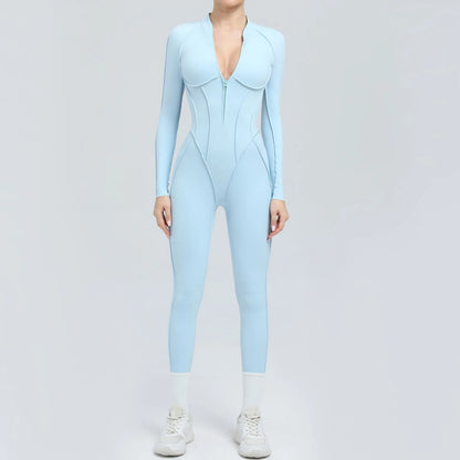 Yoga Suit Gym Set Women Training Sportswear Fitness Long Sleeved Sports Jumpsuit Women Push Up Female Workout Clothes Bodysuits