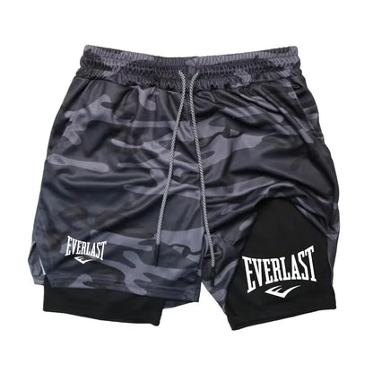 Men Running Shorts 2 in 1 Double-deck Sport Shorts Sportswear Gym Fitness Short Pants Training Jogging Bottom Men&