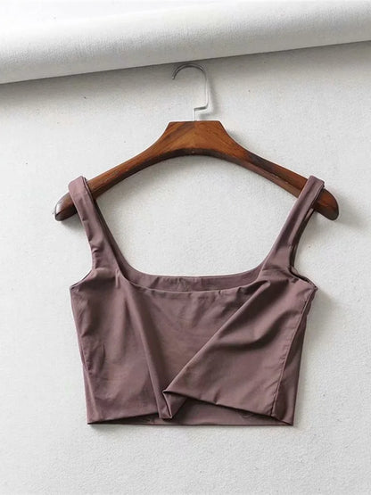 Hot Sale Summer Women Sexy Sleeveless Tops Fashion Short Square Collar Tank Tops 4 Colors