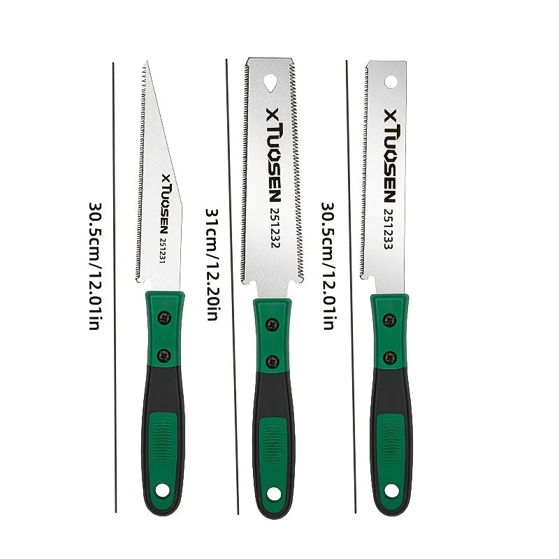 Three-piece or single-piece Japanese saws, hardwood fine-toothed saws，portable cutting tools with anti-slip wooden handles