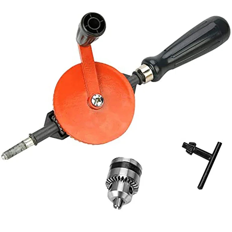 Hand Drill 1/4 3/8 Inch Double Pinions Crank Drill Capacity Manual Drilling Tool for Wood Plastic Acrylic Circuit Board Punching