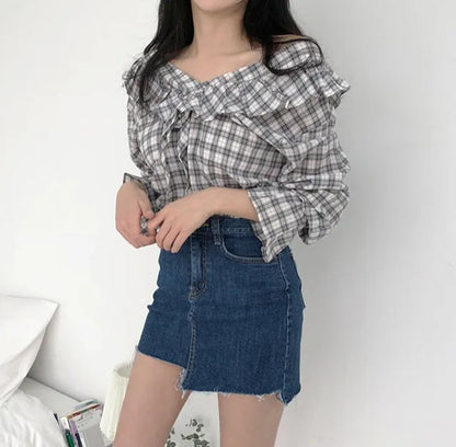 Jeans Skirts For Women Short Irregular High Waist Woman Denim Skirt Sexy Korean Style Cheap Streetwear Clothing Sales Fashion