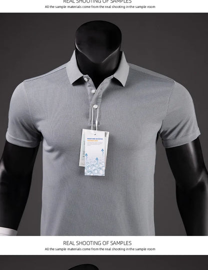 Polo Shirt Men Casual Solid Breathable Shirt Summer Sportswear Quick Dry Jerseys Tops Camisa Polo Shirts Reflective Strip Sleeve