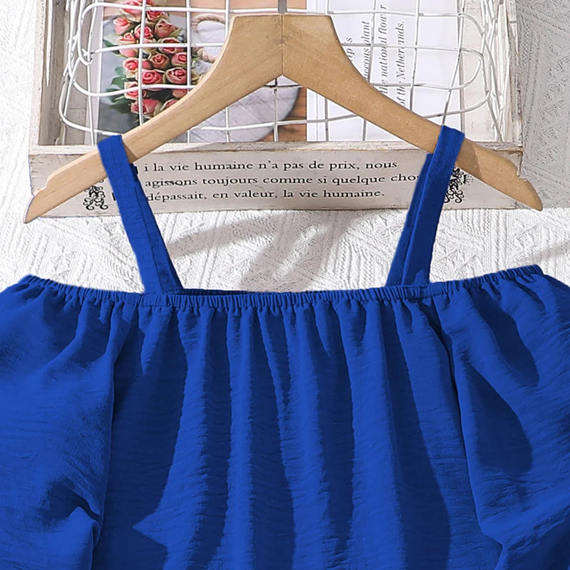 Kids Clothing Sets For Girls Khaki Off-shoulder Long sleeve Top &amp; Stripe Printing Pants Summer Resort Style Children Suits OOTD