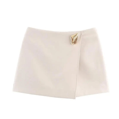 Asymmetrical Short Skirts for Women Spring Autumn Fashion Mini Solid Color Skirt Shorts American Daily Commute All-Match Skirts