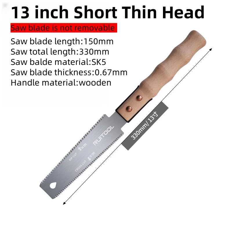 ALLSOME13/22 Inch Hand Saw SK-5 Steel Blade Flexible Wood Pull Saw Ergonomic Design Keyless Blade Change Perfect for woodworking