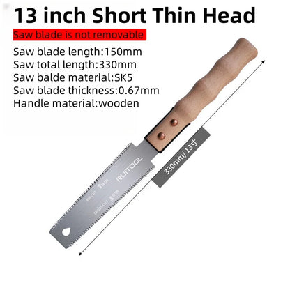 ALLSOME13/22 Inch Hand Saw SK-5 Steel Blade Flexible Wood Pull Saw Ergonomic Design Keyless Blade Change Perfect for woodworking