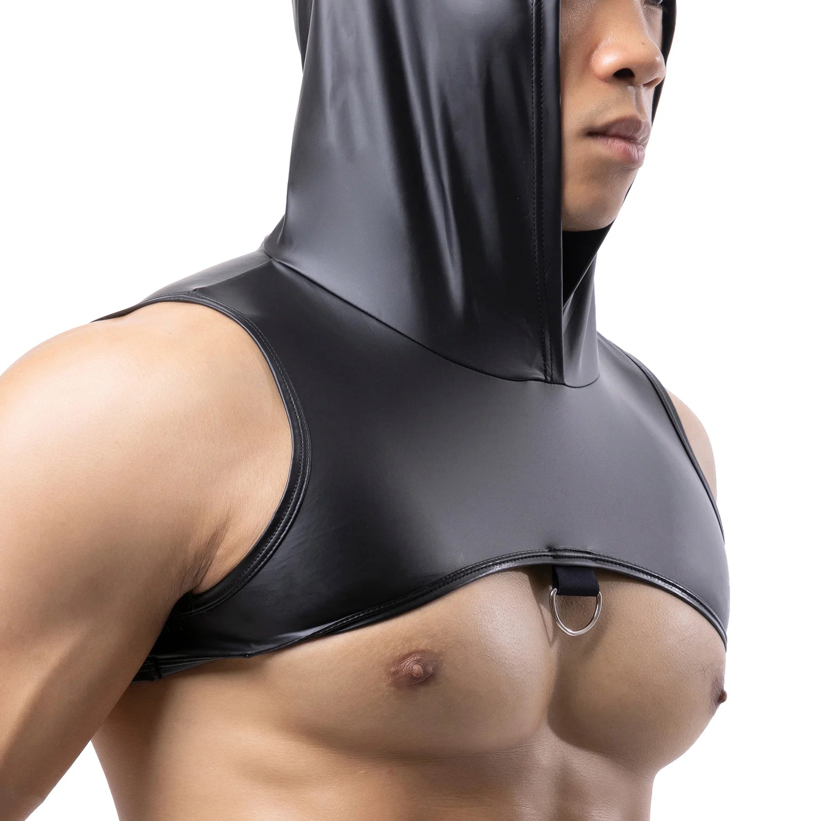 Tank Tops Sexy Mens Muscle Hooded Clubwear Crop Top Performance Stage Costume Muscle Tank Tops Fitness Sleeveless Vest