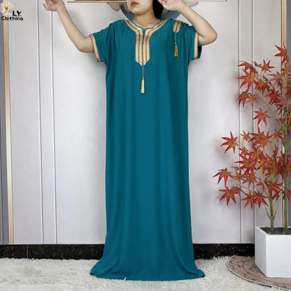 New Summer Kaftan Abaya 2023 African Dresses for Women Traditional Clothing Islam Prayer Attire Turkey Muslim Loose Robe Ramadan