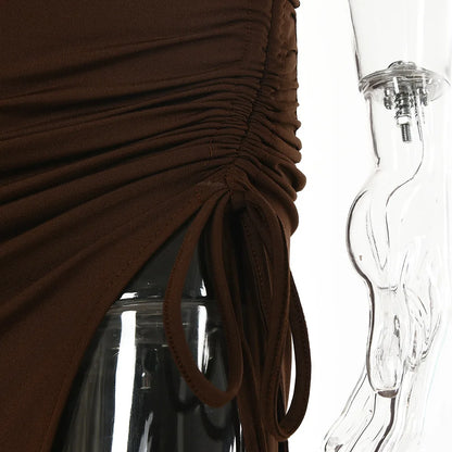 Sleeveless Sexy Female Midi Backless Dresses Slim Night Club Party Women&