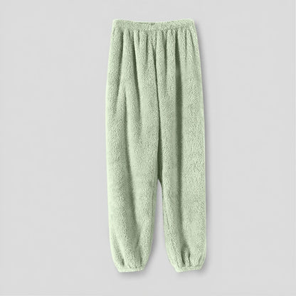 Pajamas Pants For Women Warm Winter Solid Color Sleepwear Pyjamas Plush Pants Women Nightwear Fashionable Home Wear