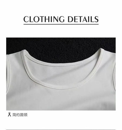 Sleeveless Lace Spliced   cut-sleeve Top for Women with Irregular Hem Layered Mid-length Vest Versatile Stylish