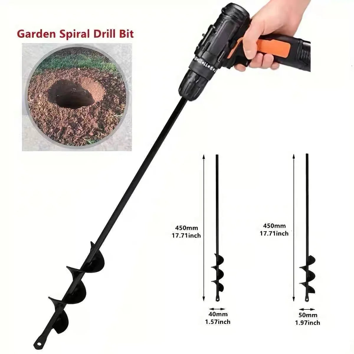 Ground Drill Bit - Detachable Spiral Rod - Garden Vegetable Loosening, Soil Planting, Seedling Transplanting Tools