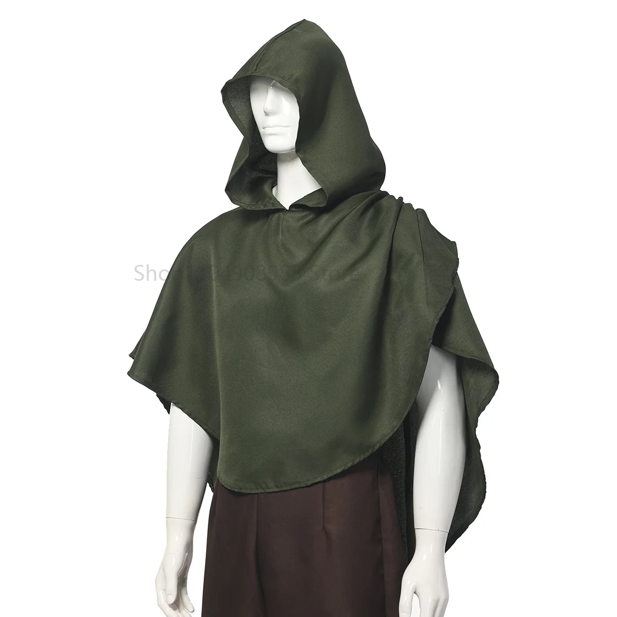 Medieval Hooded Cloak Coat for Men Medieval Cape Costume Adult Pagan Monk Robe Role Playing Short Cape
