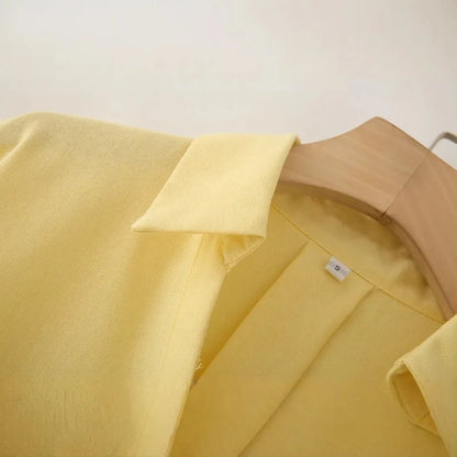 Womens Button Down Linen Shirts V Neck Roll Up Cuffed Sleeve Blouses Loose Collared Shirt Casual Formal Work Office Tops