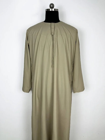 Middle East Arab Kaftan Men Muslim Clothing Solid Long-sleeved Round Neck Robes Causal Loose Men Jubba Thobe National Costumes