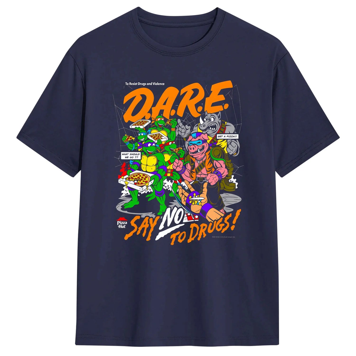 TMNT D.A.R.E. Just Say No 100 Cotton T-Shirts  Hipster Tshirt for Men&