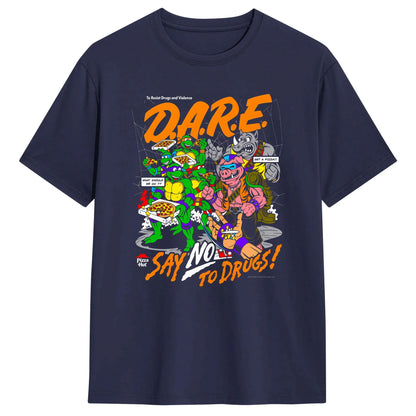 TMNT D.A.R.E. Just Say No 100 Cotton T-Shirts  Hipster Tshirt for Men&