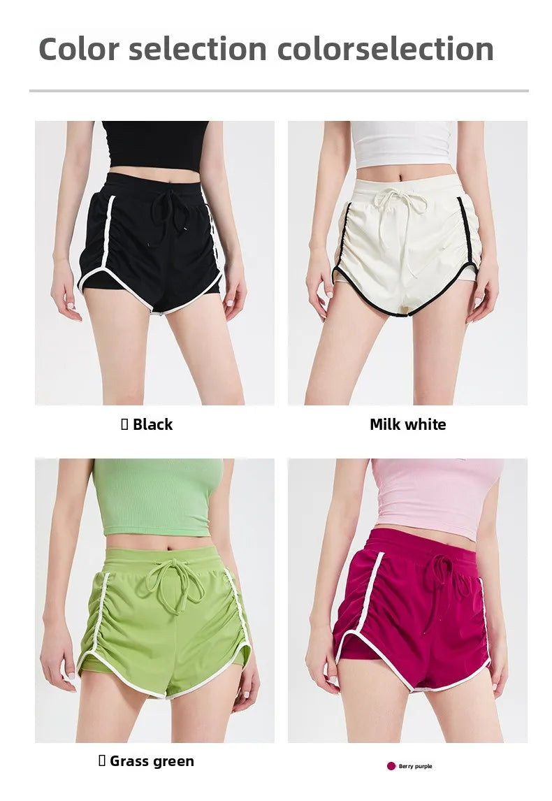 Sports Shorts for Women in Summer, Anti Glare, Quick Drying, Running, Fitness, Three Quarter Pants, Breathable