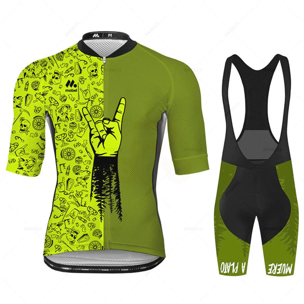 Cycling Jersey Set Team Racing Bike Clothes Summer Mountain Bicycle Clothing Men&